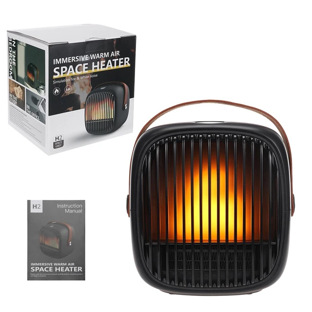 Gas Fireplace with Blower Space Heater, Personal Mini Electric Heater, Desk