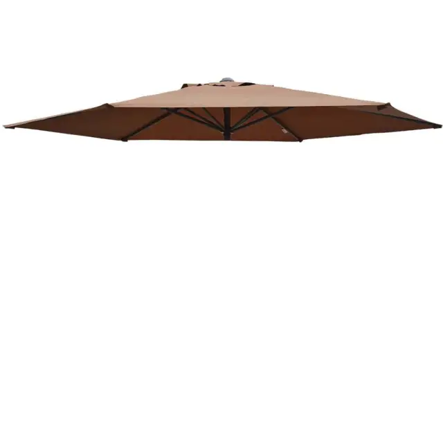Replacement Patio Umbrella Canopy Cover for 9ft 6 Ribs Umbrella Taupe (CANOPY ON