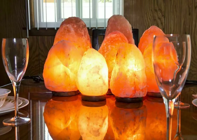 Natural Himalayan Salt Lamp 100% Authentic With Bulb UK Plug, Pink Salt Lamps