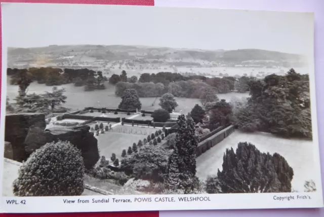 Vintage Postcard - Powis Castle, View from Sundial Terrace, Welshpool   RP