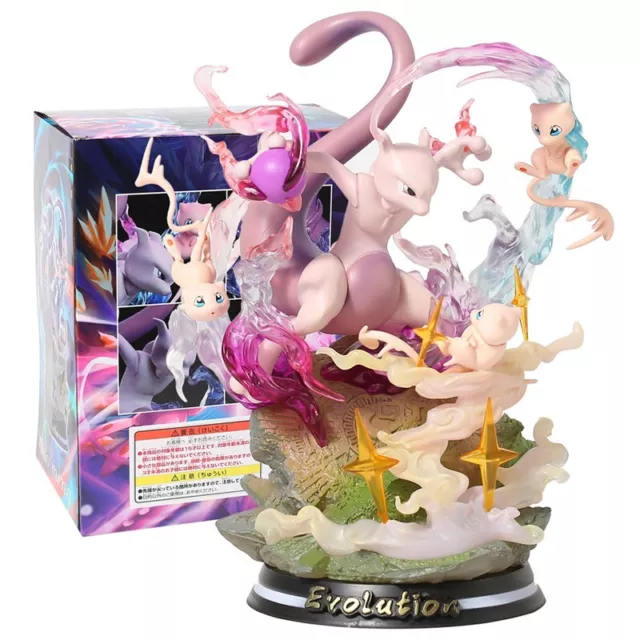 Figurine Pokémon Evolution en PVC, Charizard, Salamèche, Mewtwo, Mew,  modèle à collectionner, jouet avec lumière