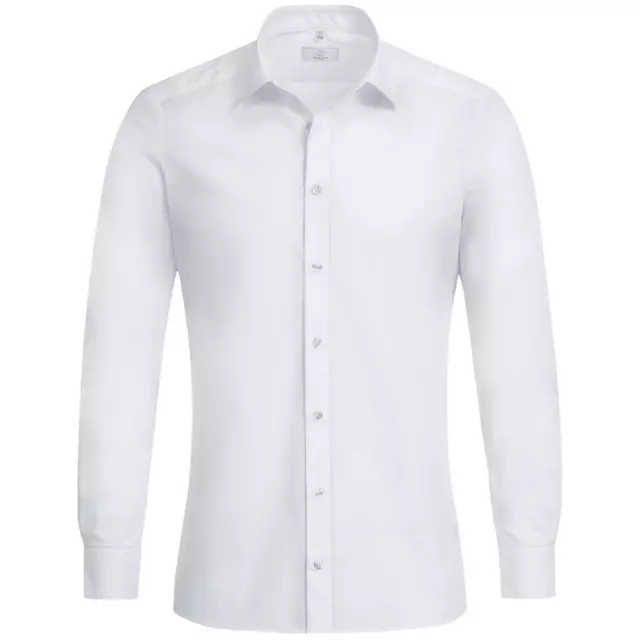 Greiff Corporate Wear BASIC Herren Business-Hemd Langarm New-Kent Slim Weiß