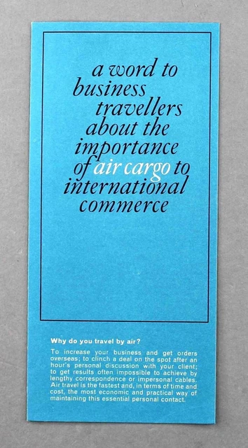 Boac Vintage Airline Cargo Brochure B.o.a.c.