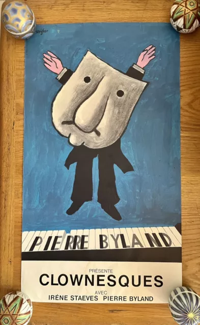 Affiche ancienne originale  « Pierre Byland » - 1968 - SAVIGNAC