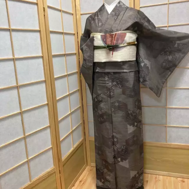 8968# Japanese kimono Vintage Pure Silk Robe Traditional Kimono only sold 164cm