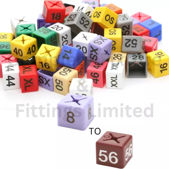 50 New Color Size Cubes For Garment Clothes Marker Pack For Hanger Size Display