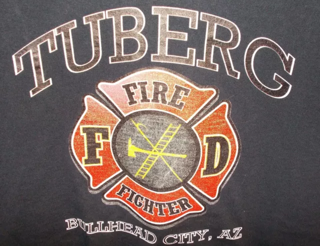 BULLHEAD CITY AZ Fire Dept T Shirt Med TUBERG Gildan Fighter ARIZONA