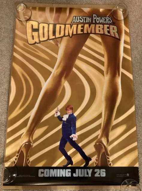 Austin Powers Goldmember 2002 D/S Movie Poster 27 x 40 Foil Letters Mike Meyers