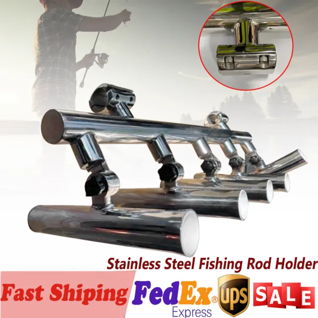 FISHING ROD HOLDER CLAMP-2 Pontoon, ATV, UTV, Golf Cart, Rails SEE  PHOTOS! $27.99 - PicClick