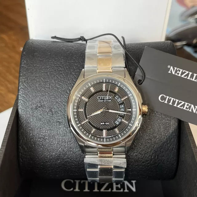 CITIZEN Eco-Drive WDR Two-Tone Stainless Steel Men's Watch AW1146-55H MSRP: $325