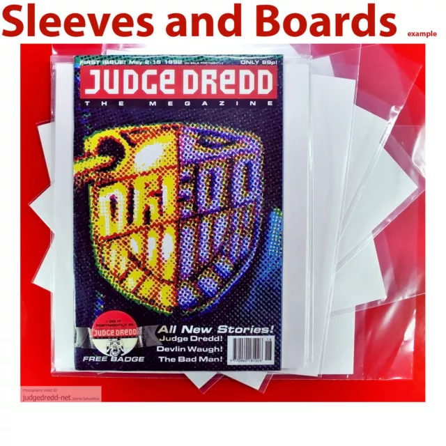 Judge Dredd Megazine Comic Bags ONLY Size2 for 2000AD Magazines x 50 .