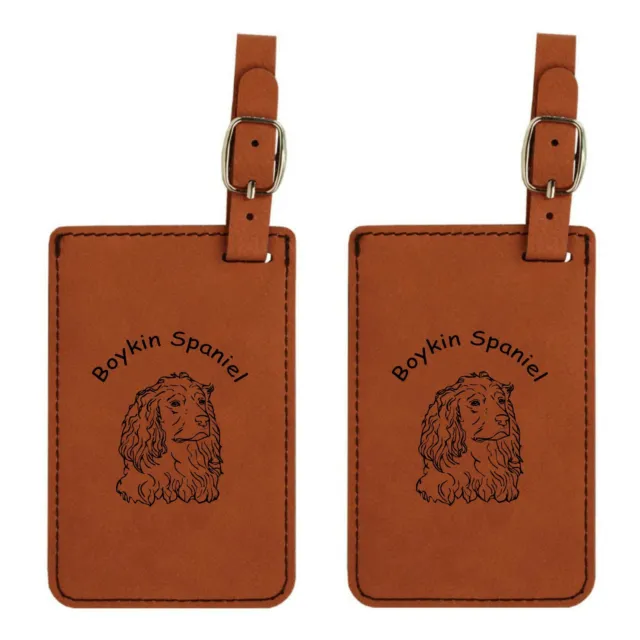 L1963 Boykin Spaniel Head Luggage Tags 2Pk FREE SHIPPING 20 Breeds Available