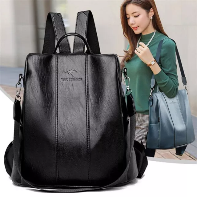 Anti-theft Leather Women Shoulder Bag Ladies Travel Backpack School Bags Girls
