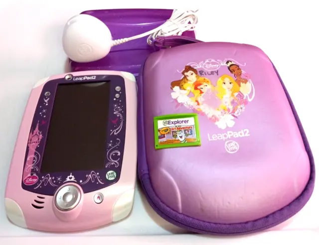 LeapPad 2 Disney Princess Handheld System, Case, Cover, Power Supply, & Game
