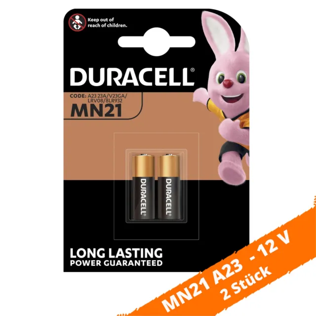 2 x Duracell MN21 V23GA LR23A A23 8LR932 12V Batterie Rundzelle Alkaline