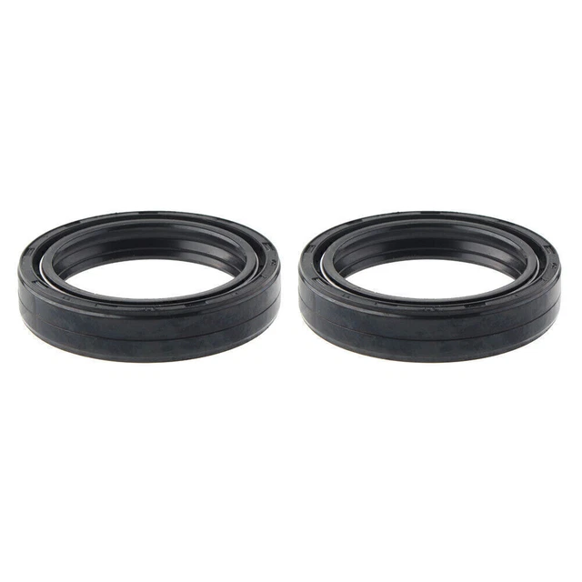 2x Nitrile Glue Black Front Fork Damper Shock Absorber Oil Seal For Motorcycle