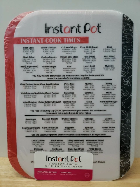 Juego de alfombras de corte instantáneas de 2 piezas con tiempos de cocción - 1 blanco y 1 rojo