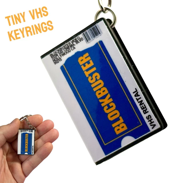 BLOCKBUSTER VIDEO RETRO Mini VHS Video Keychain Miniature Collectible blockbuster-video-retro-mini-vhs-video-keychain-miniature-collectible