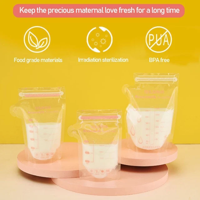 Bolsa de conservación desechable de leche materna hágalo usted mismo que contiene leche bolsa de almacenamiento con congelación