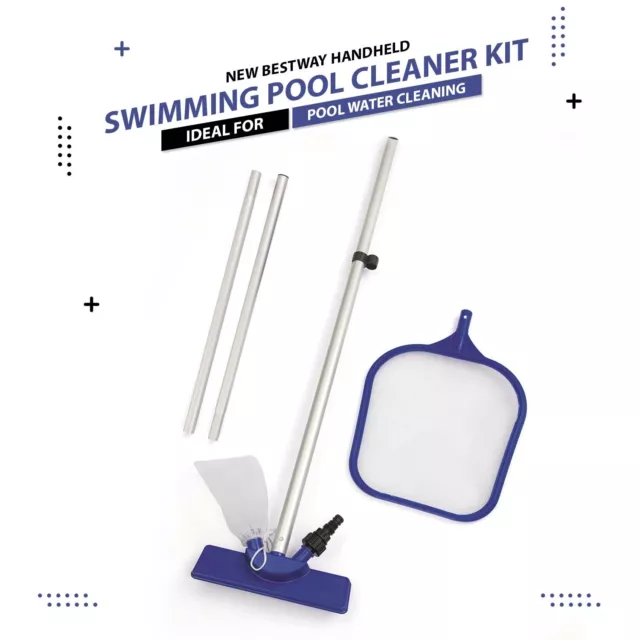 Bestway 80" Maintenance Swimming Pool Cleaning Kit Hand Held Vacuum Skimmer