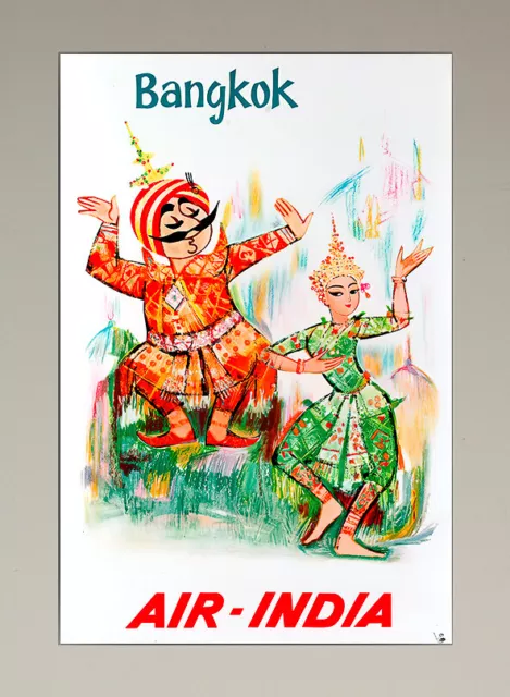 Publicité réédition Air India Bangkok - dancers 1963 -  Affiche / Panneau