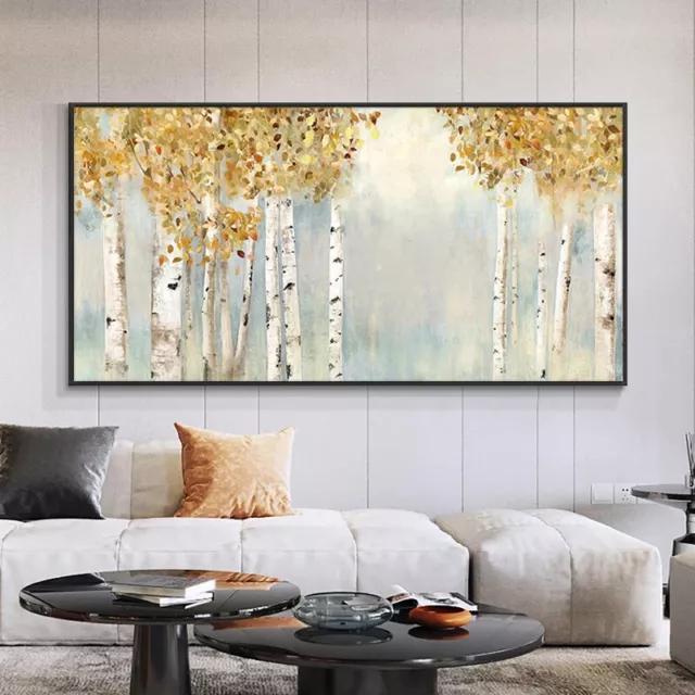 Yellow Tree Landscape Canvas Painting Canvas Print Nordic Poster Wall Art Mural