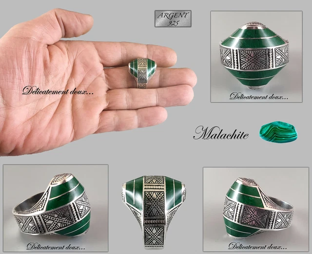 Bague Berbère En Argent 925 Et Onyx - Taille 61, Style Ethnique - Neuve Avec étiquettes