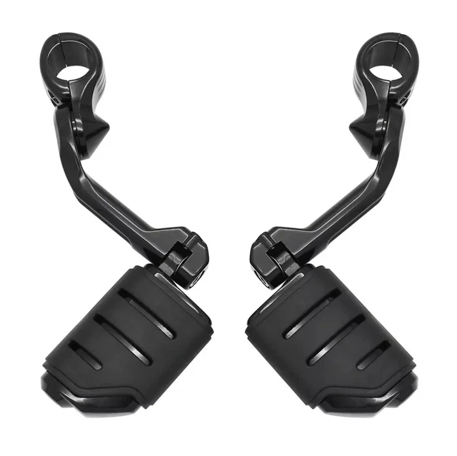 Repose-pieds Pour Harley Davidson - Chromé Et Noir, Compatible Nombreux Modèles