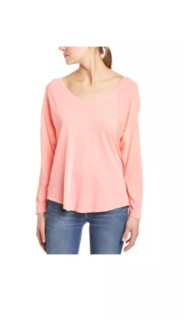 NWT Splendid Women's Whisper Long Sleeve Raglan Top Size S Pink $88 K128 2