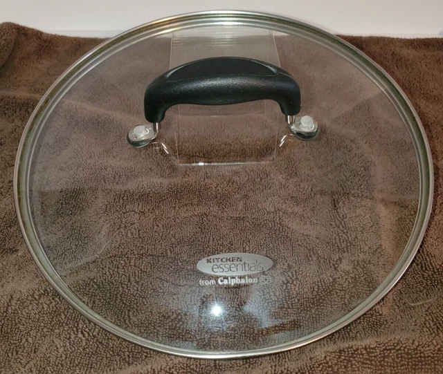 Kitchen Essentials~Calphalon~Glass & Stainless~10" Replace Lid w/Stay Cool Hand