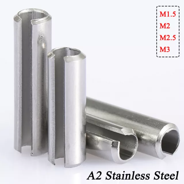 Ø 1.5mm-3mm Slotted Spring Tension Pins Roll Pin A2 304 Stainless Steel DIN 1481