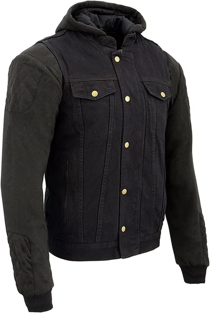 Milwaukee Leather MDM3020 Men's Black Denim '5-in-1' Club Style Vest with Hoodie