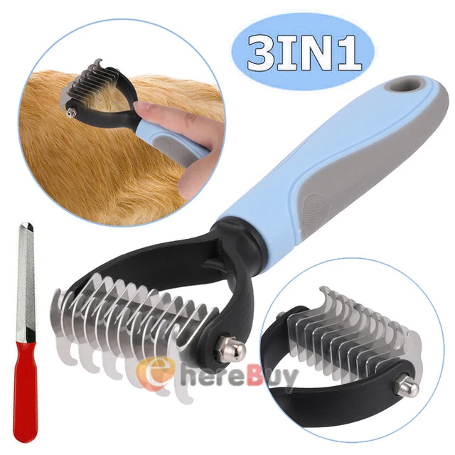 2side Dog Brush for Shedding Dematting Pet Grooming Cat Hair Undercoat Rake Comb