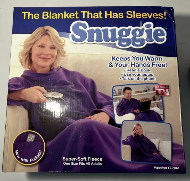 Snuggie Fleece Blanket With Sleeves Adult Purple