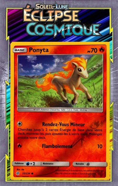 Ponyta Reverse - SL12:Cosmic Eclipse - 23/236 - New French Pokemon Card