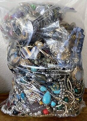 1 Pound Lb Bag Jewelry Vintage Modern Lot Craft Junk Some Wearable Resell Mix In