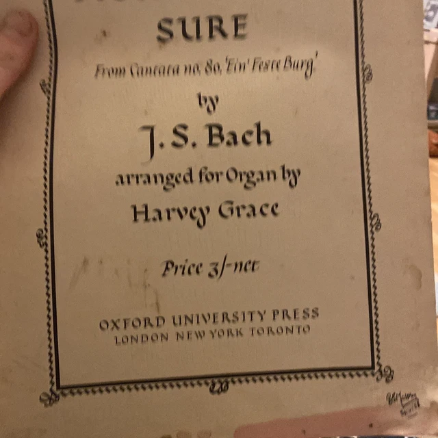 A Stronghold Sure Bach Arr For Organ