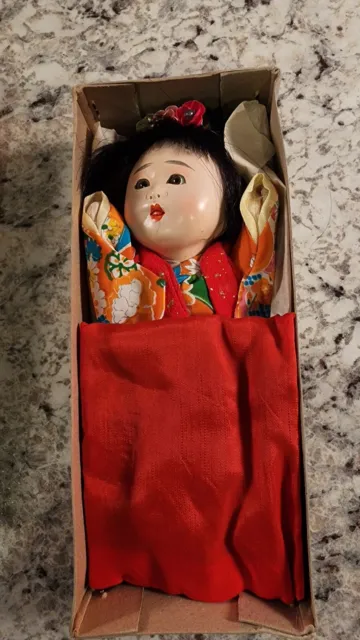 Ichimatsu Gofun Japanese Porcelain Baby Doll (Girl) Circa 1950
