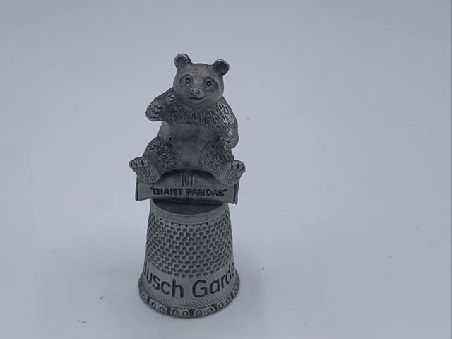 2" Giant Pandas Busch Gardens 1979 Fort Thimble Pewter Figure
