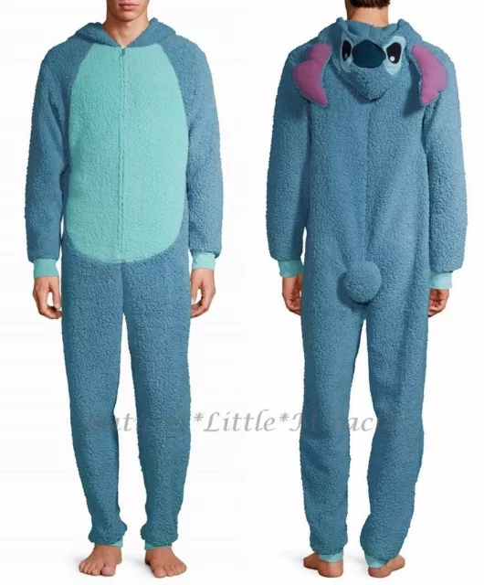 Disney Stitch Union Suit Men Women Adult Size Large XL One Piece Pajamas Costume