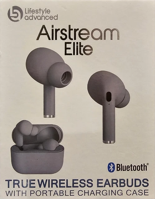 Wireless Grey Bluetooth Earbud Airstream Elite Lifestyle Advanced True Wireless