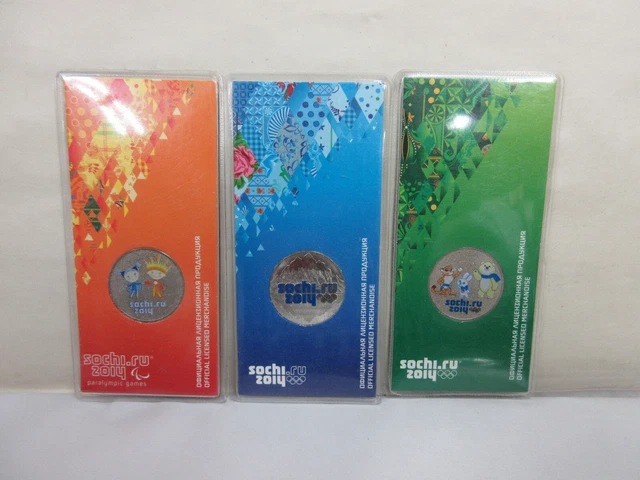 3 Russia 25 Ruble Coins Commemorative Sochi Olympics Colorized 2011 2012 2013 3 Russia 25 Ruble Coins Commemorative Sochi Olympics Colorized 2011 2012 2013
