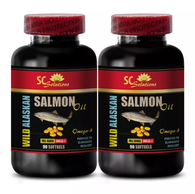 Píldoras de aceite de pescado para hombre - ACEITE DE SALMÓN DE ALASKAN SALVAJE - píldoras de pérdida de peso - 2Bot