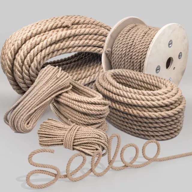 JUTESEIL 6mm bis 60mm Tau Seil Jute Seil Tauziehen Tauwerk Jute Rope