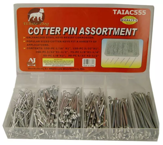 AJ WHOLESALE ( TAIAC555 ) Steel Cotter Key 555 Pc of Galvanized Multiple Sizes 3