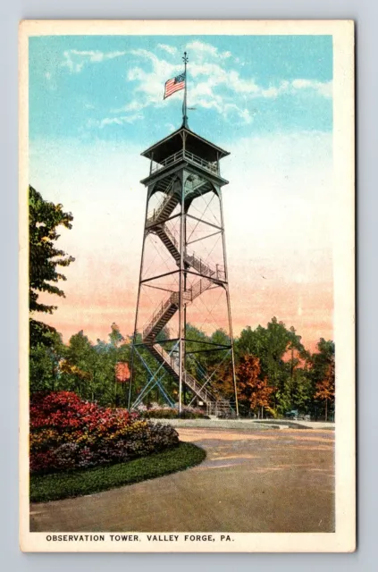 Valley Forge PA-Pennsylvania, Observation Tower, Antique Vintage Postcard