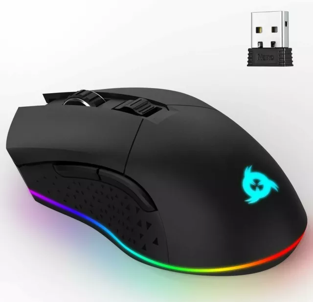 KLIM Blaze Rechargeable Wired AND Wireless PC/MAC RGB Gaming Mouse