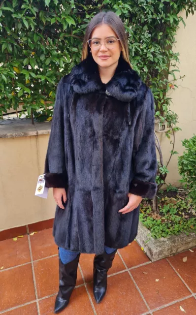 Coat Mink black Jacket giacca Pelliccia Visone  毛皮 Nerz Pelzmantel Fur vison