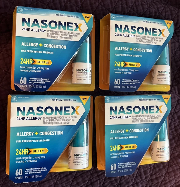 NASONEX24HR NON DROWSY Allergy + Nasal Congestion Relief, 240 Sprays