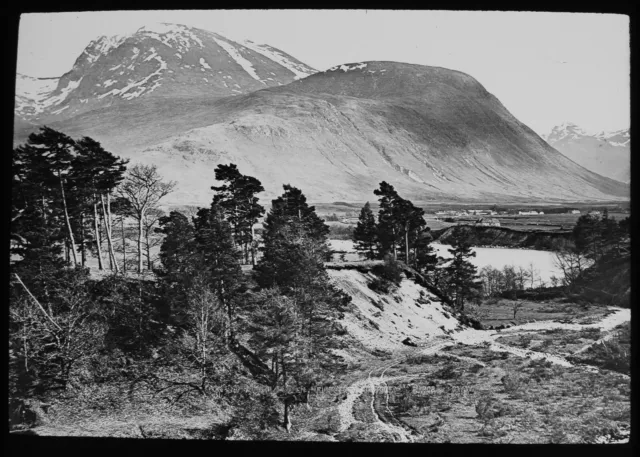 ANTIQUE GWW Magic Lantern Slide DISTANT VIEW OF BEN NEVIS C1890 PHOTO SCOTLAND